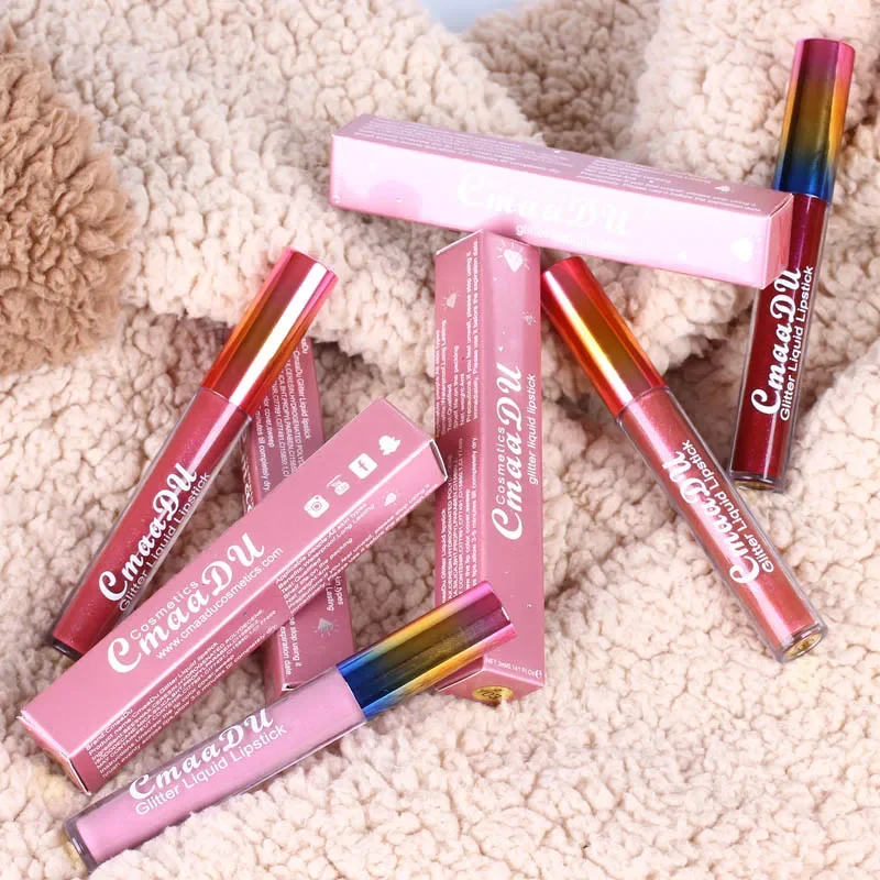 Long-Lasting Sparkle Lip Gloss, Hidratante e Embellishing Lip Lines para aumentar a confiança Batons, Beleza Produtos de Maquiagem