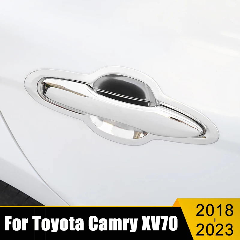 

For Toyota Camry XV70 2018 2019 2020 2021 2022 2023 Stainless Steel Car Door Handle Trim Cover Door Bowl Cover Strips Stickers