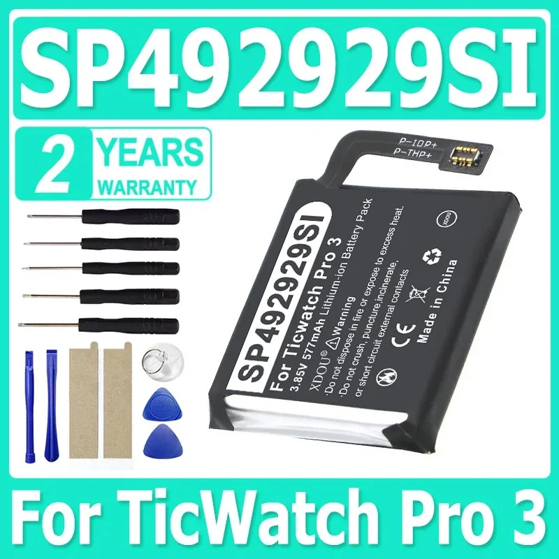nova-bateria-poderosa-388v-577mah-sp492929si-para-ticwatch-pro-3-gps-wear-os-smartwatch-wh11013-relogio-bateria-ferramentas
