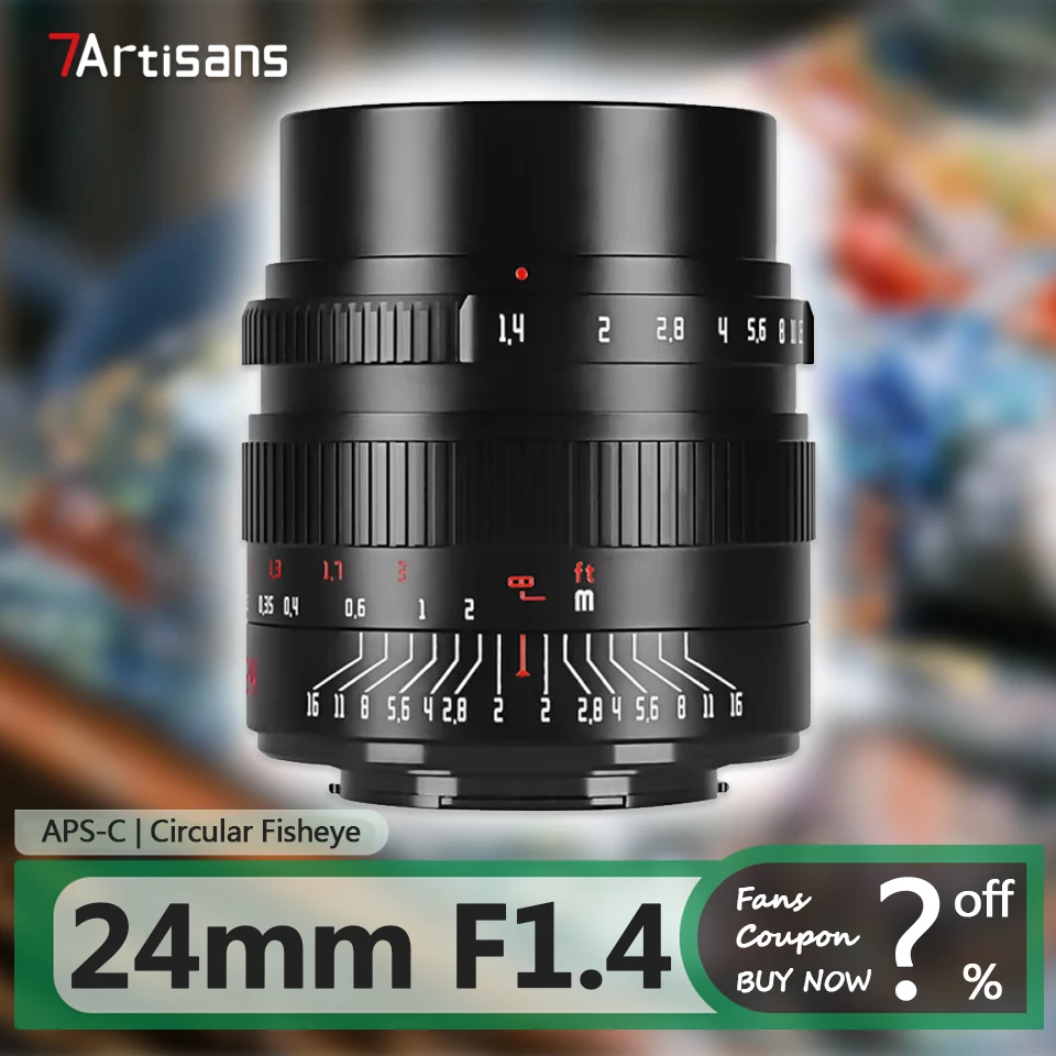 7artisans APS-C 24mm F1.4 Wide Angle Environmental Humanities Camera Lens for Photography with E A7RIII X Z RF M M43 L Mount