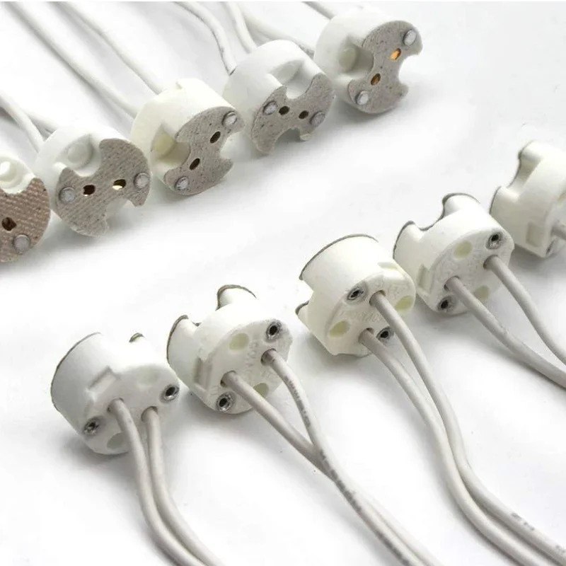 

MR16 MR11 GU5.3 G5.3 G4 Lamp Holder Connector Cable Lamp Socket Base 15cm Silicone Cable Quartz Ceramic Material