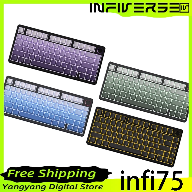 Infiverse infi75 wireless three-mode mechanical keyboard RGBbacklight Gasket structure 79key e-sports gaming mechanical keyboard