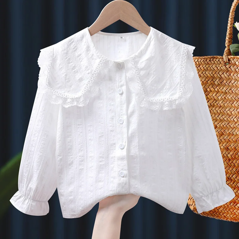 

Girls Baby's Kids Blouse Coat Jacket Outwear 2024 Newest Spring Autumn Shirts Cotton Beach Teenagers Children's Clothing