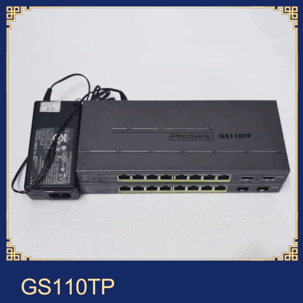 1pcs For NETGEAR 8 Gigabit POE ports and 2 optical ports network management switch with power supply GS110TP