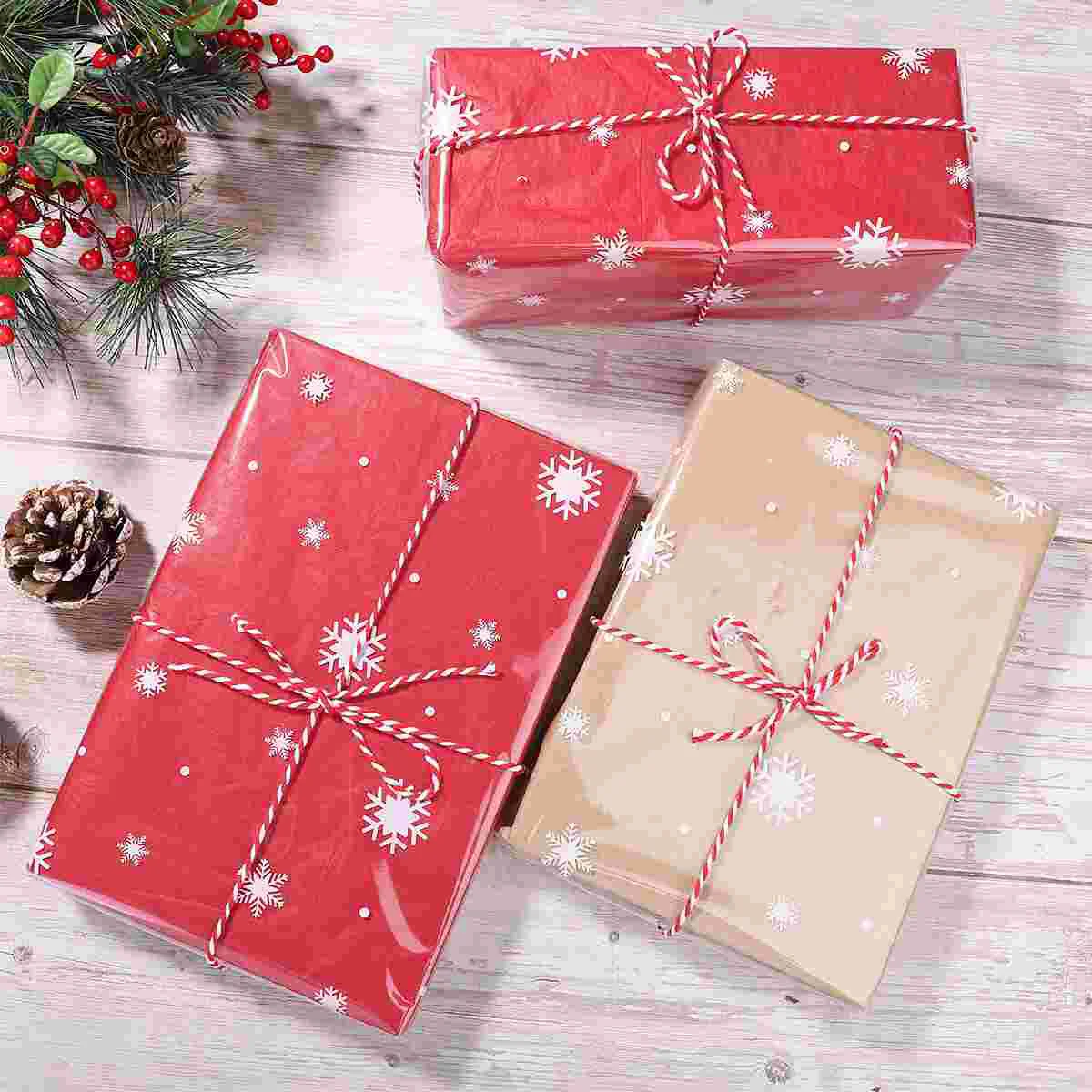 Christmas Snowflake Cellophane Basket Support Wrapping Bouquet Clear Paper Bags