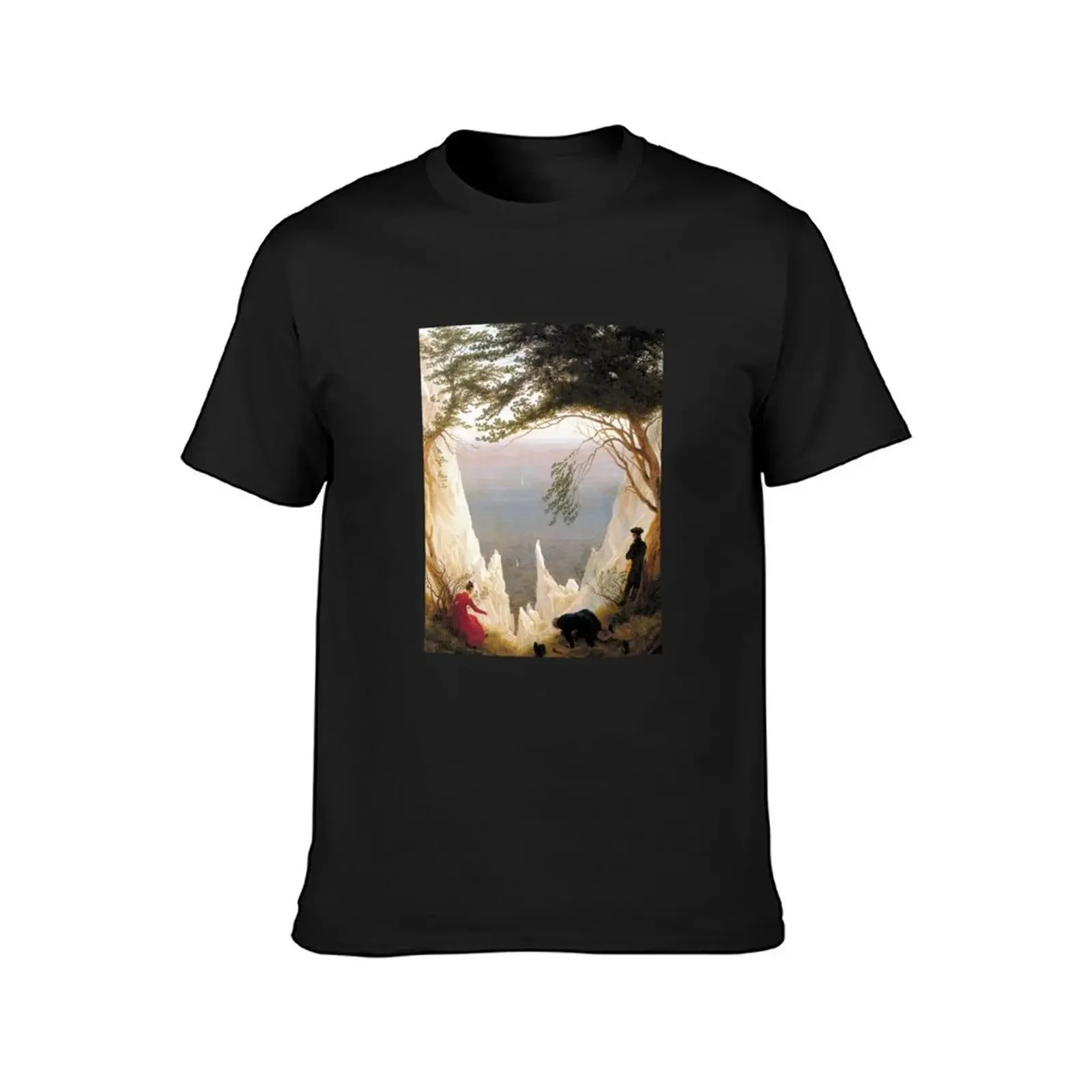 Chalk Cliffs at Ruegen (Caspar David Friedrich) T-Shirt funnys heavyweights graphics anime clothes T-shirt men