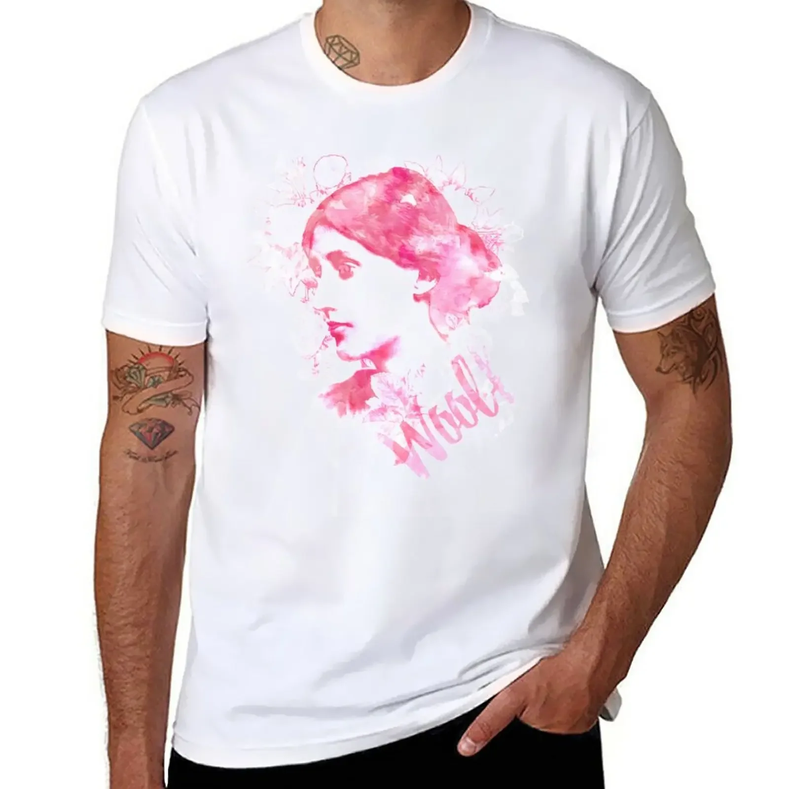 Virginia Woolf watercolor T-Shirt summer clothes sweat sublime mens clothing