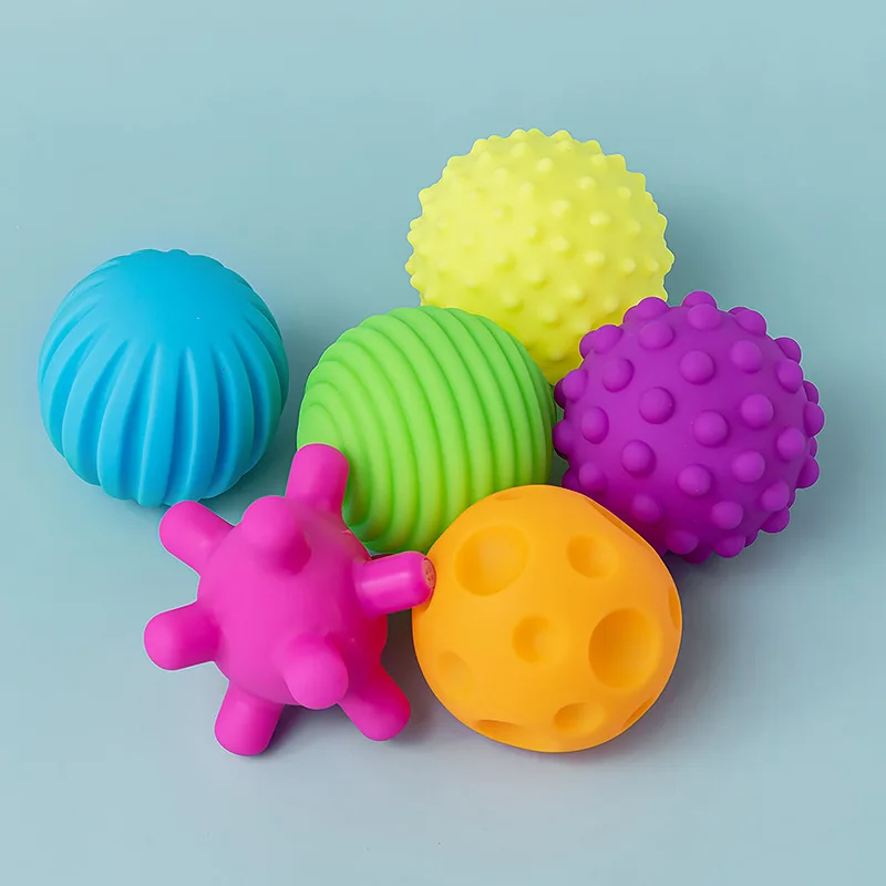 6pcs Textured Multi Ball Set Develop Tactile Senses Toy Touch Hand Ball Adult Dog and Cat Toys Training Ball Massage Soft Ball