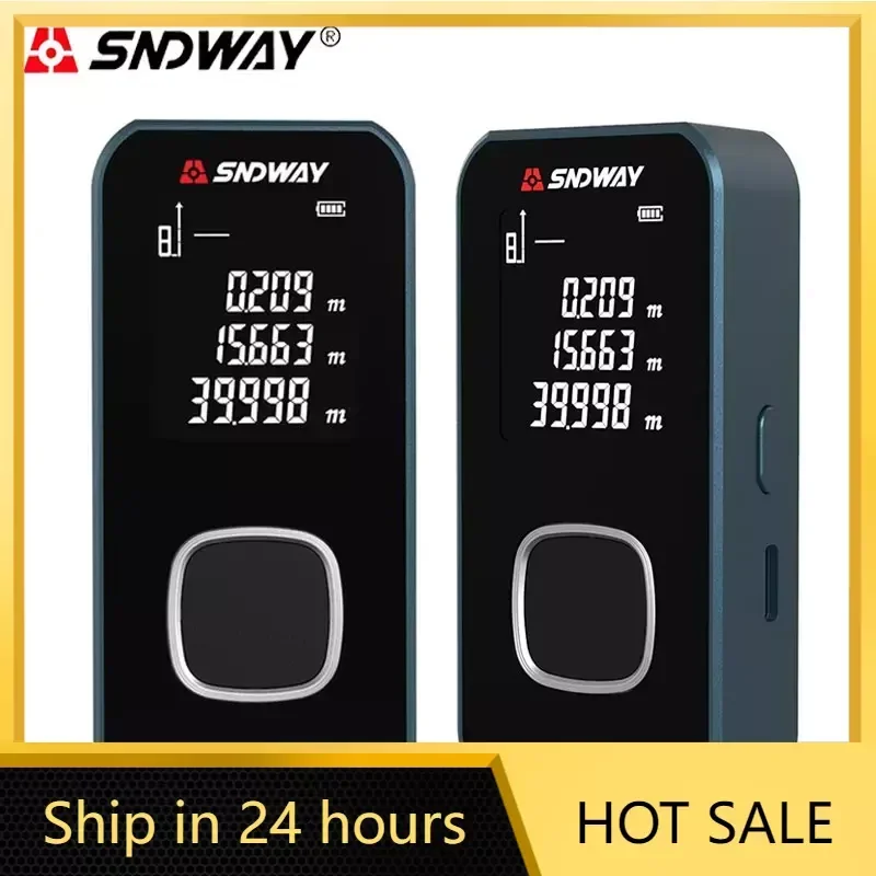 SNDWAY Mini Laser Distance Meter Range Finder Rechargeable Laser Tape Measure Measuring Tool Ruler Test Digital Rangefinder