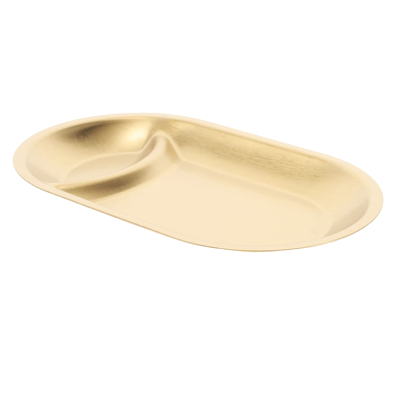 

Stainless Steel Snack Plate Divided Sections Metal Serving Tray Pastry Serving Platter Decorative Food Container for Home Party