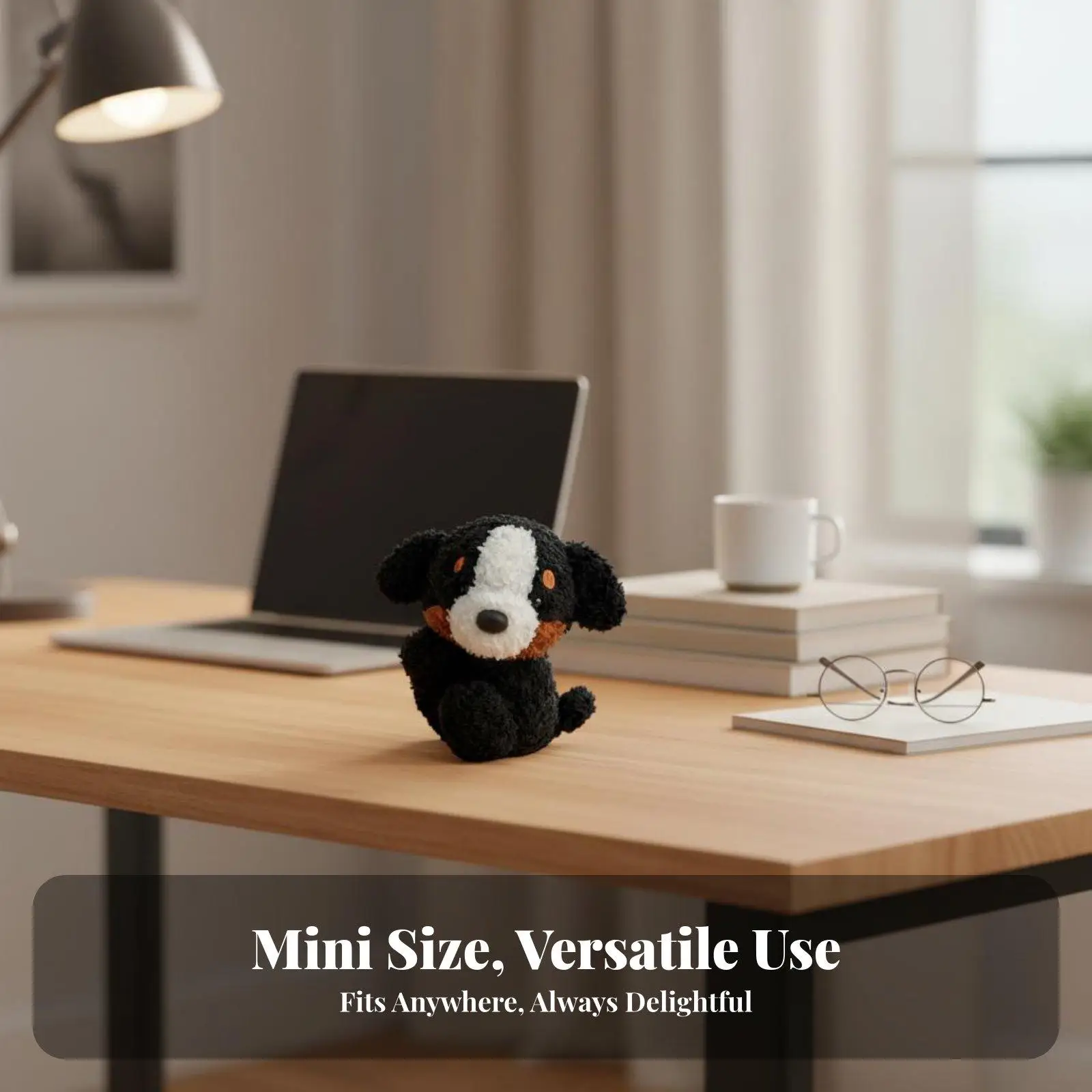 Miniature Dog Stuffed Toy Cute Soft Dog Figurine Stuffed Puppy Desk Companion for Office Workers, Students, Computer Screen