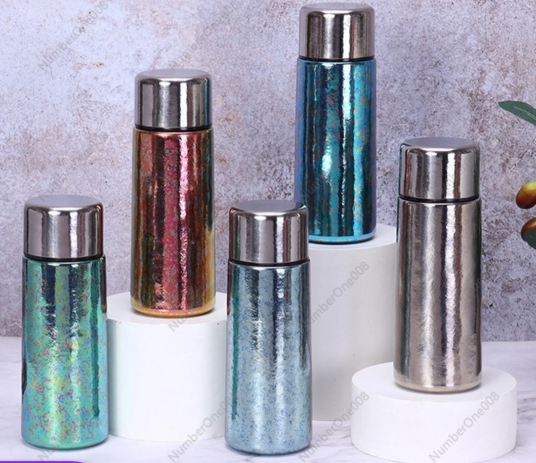 New Inner Outer Pure Titanium Thermos Cup Women High Aesthetic Portable Outdoor Travel Mug Tea Separation Brewing Cup