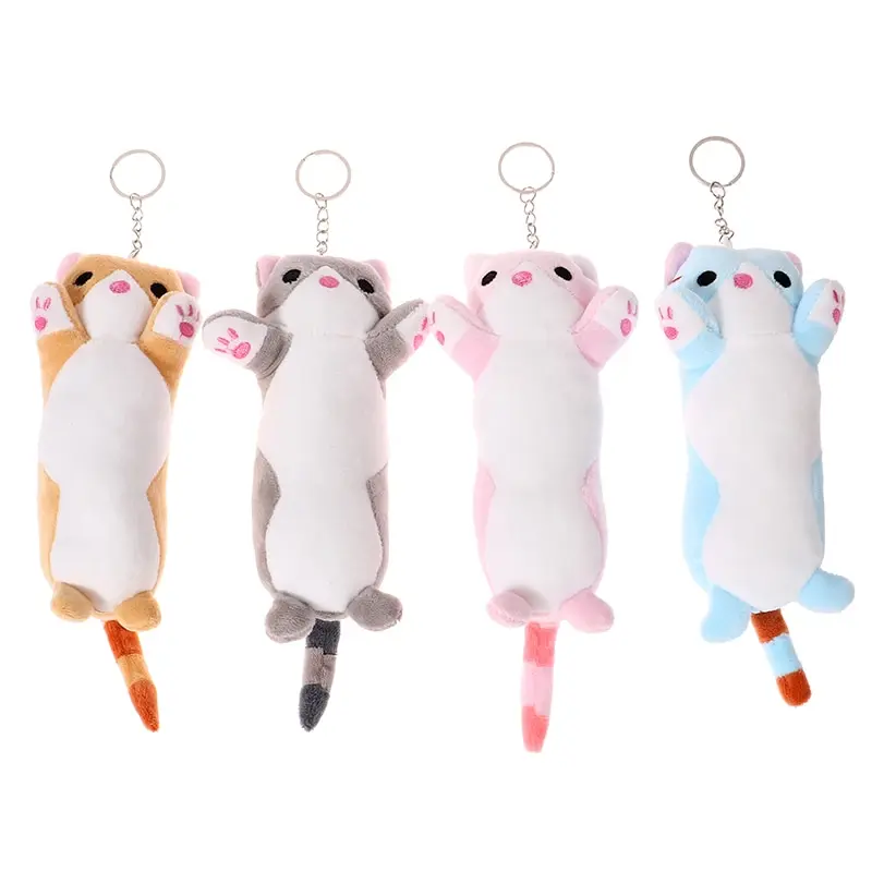 16CM New Long Cat Plush Toy Keychain Cute Cat Doll Bag Pendant Decoration Doll Scratching Machine Brithday Gifts For Girls