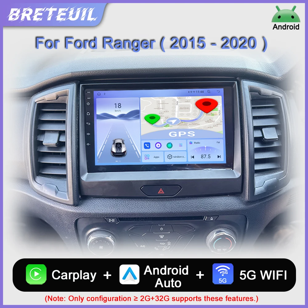 Para Ford Ranger Everest 2015 2016 2017 2018 2019 2020 Rádio Automóvel Android Multimédia Video Player GPS Navegação Carplay Ecrã Táctil Estéreo Automóvel Sistemas Inteligentes