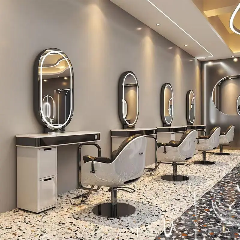 

Best Selling High Quality Luminous Lighting Mirror for Hair Salon and Barber Shop Styling Design Lockers Salon Furniture
