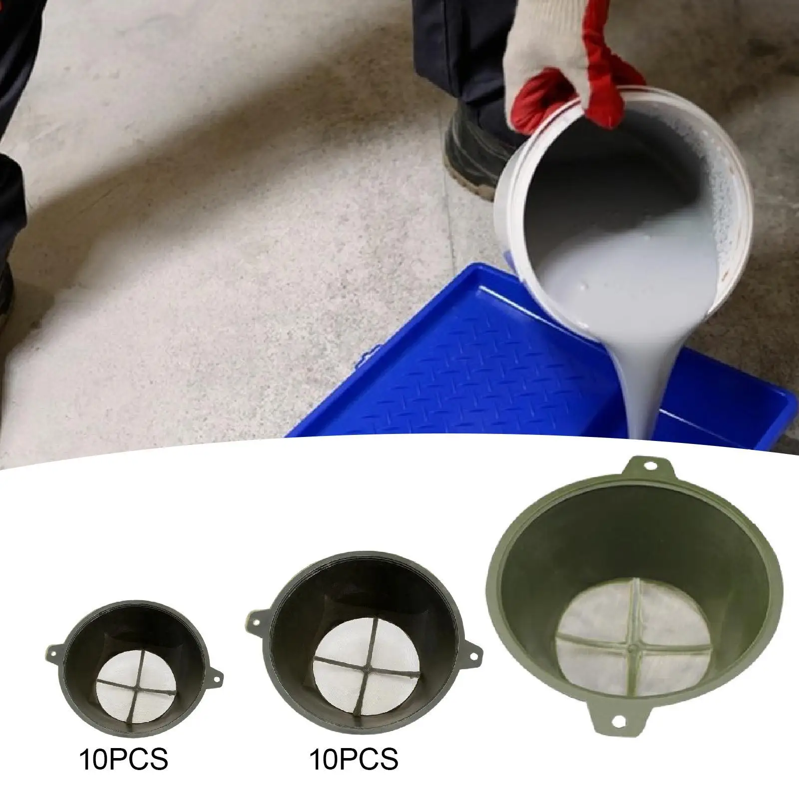 

Paint Funnel Mesh Strainer Filter Reusable ABS Plastic for Automotive Vehicles Art Crafts Home Garage