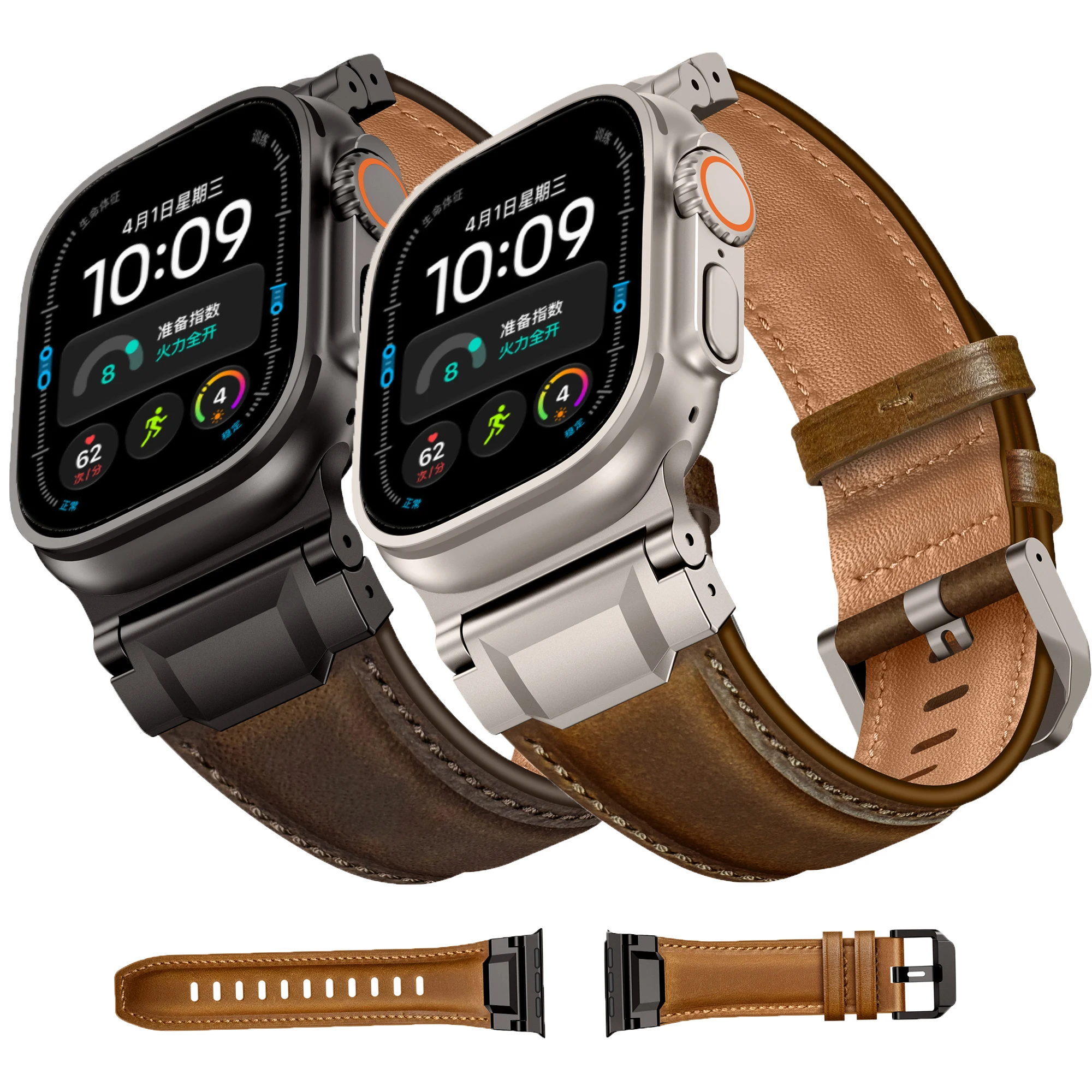 Echtes Lederarmband für Apple Watch Ultra 4 3 49mm 46mm 45mm 44mm 42mm Handgelenksarmband Correa iWatch Series 12 11 8 7 9 SE