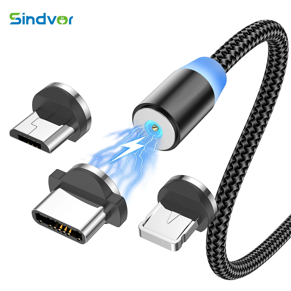 Sindvor 2.4A Magnetic Cable Fast Charging Micro USB TypeC Charger For iPhone 11 XR XS 8 7 Samsung S9 S10 Fast Magnet Phone Cable