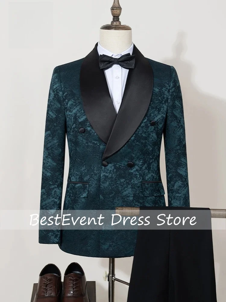 Luxury 2-piece Suit Set Men's Party Outfit High-end Double Breasted Business Casual Suit Groom's Wedding Shawl Collar Customized