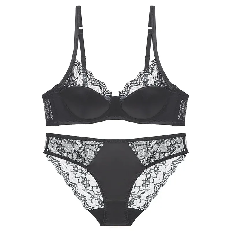 

Женский сексуальный кружевной бюстгальтер и трусики, комплект элегантного тонкого нижнего белья, женский повседневный прозрачный комплект с бюстгальтером