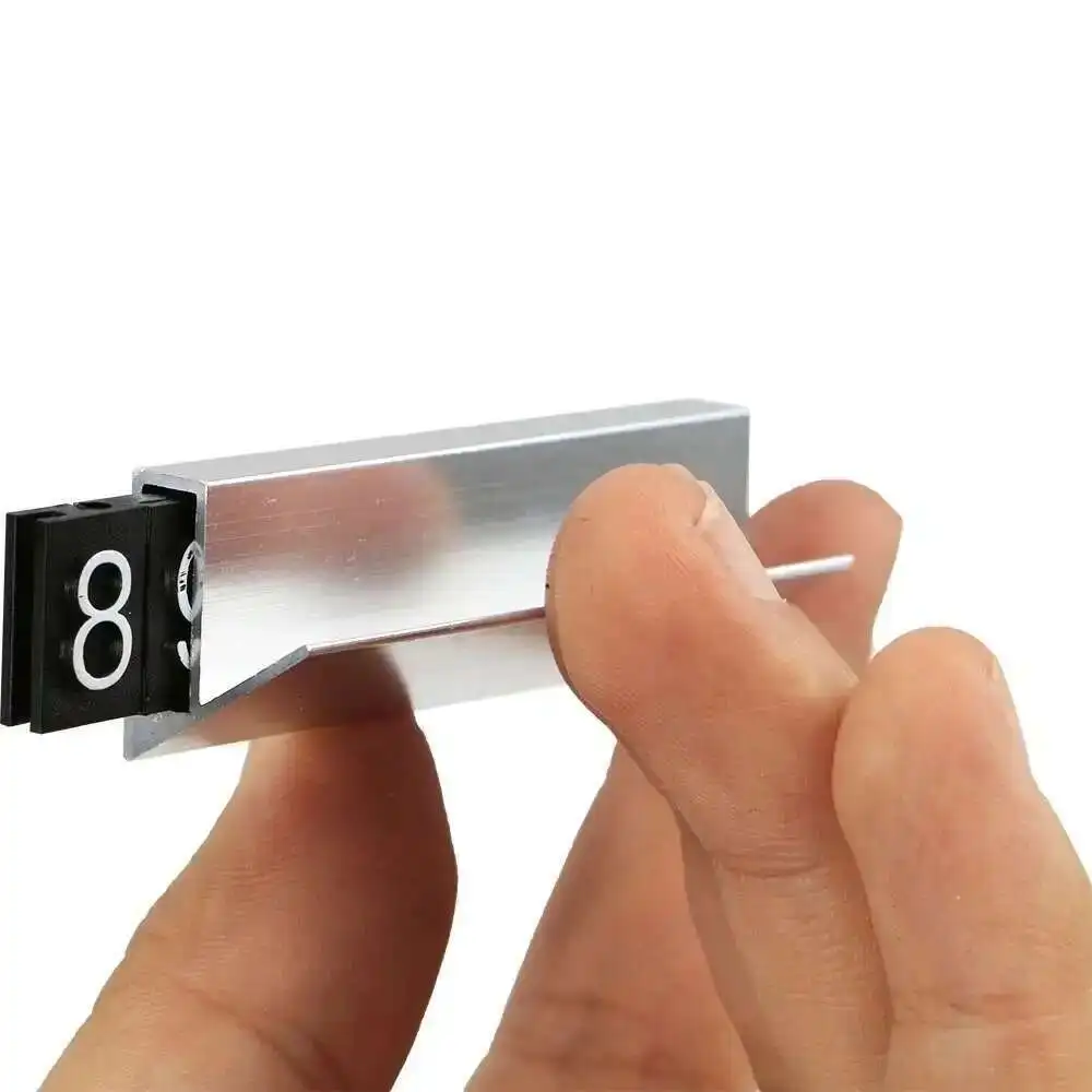 95 End Golden Adjustable Number Letter Base Display Counter Stand Label Metal Ground Arabic Number  Price Tag Cube 10pcs