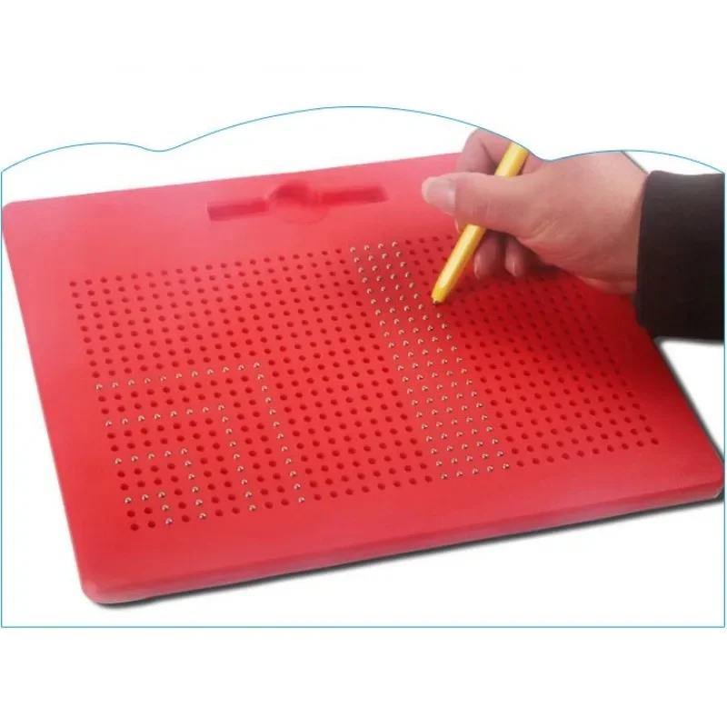 Magnetic Bead Drawing Board Perforated Plastic Panel With Magnetic Stylus Desktop Graffiti Pad Hand Motor Skill Training Set