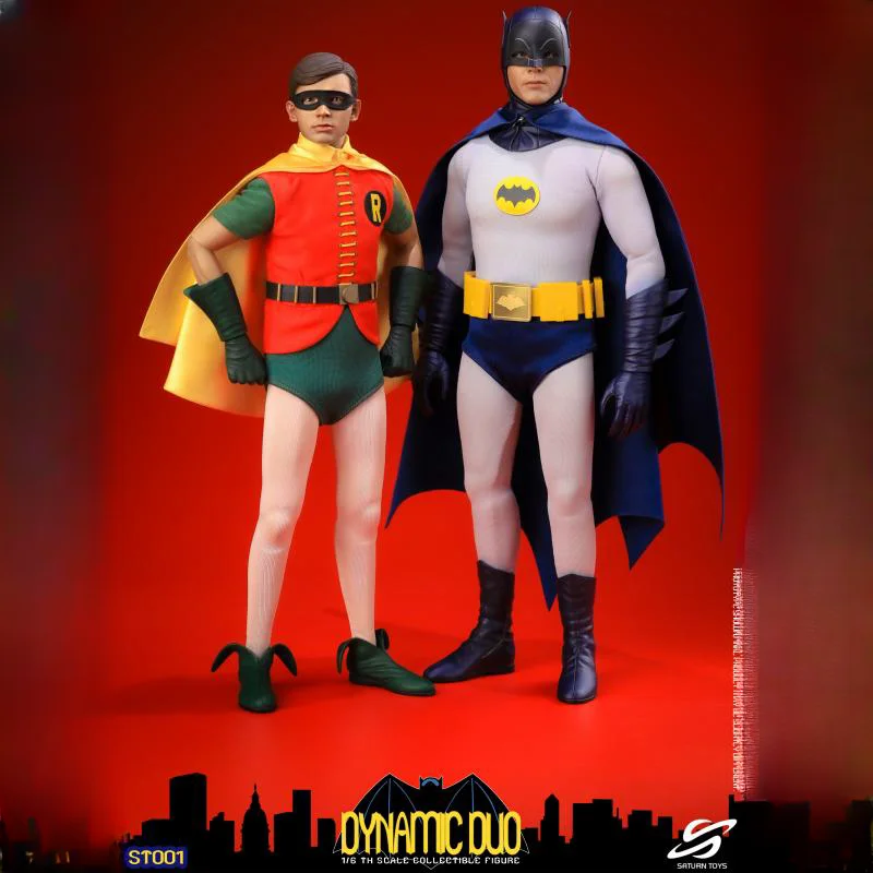 

Saturn Toys St001 1/6 Dynamic Duo Movable Action Figure Batman &Robin Movie 1966 Version Original 12" Full Set Model Toys