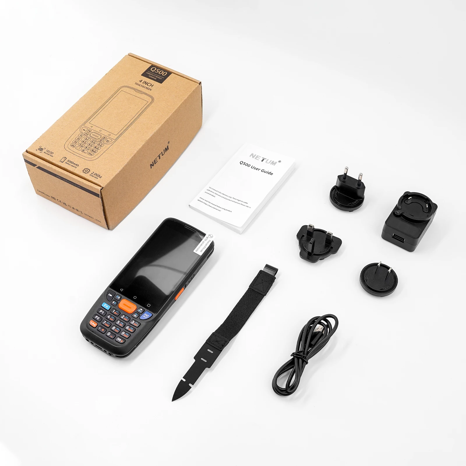 NETUM Q500 Android 11 Handheld Barcode Scanner  Honeywell HS7 1D 2D Scan Engine,  IP67 Wi-Fi 4G BT NFC PDA for Inventory