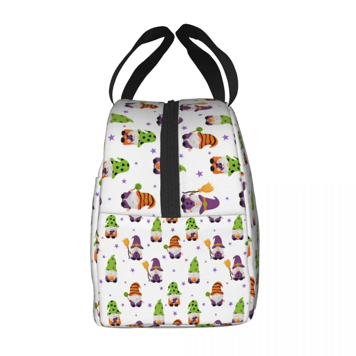 Cute Halloween Gnomes Insulated Lunch Bag for Women Leakproof Thermal Cooler Bento Box Office Picnic Travel