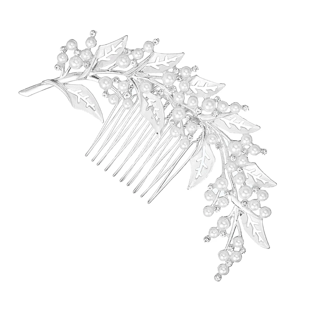 

1Pc Stunning Wedding Bridal Hair Accessory Alloy Comb With Pearl Rhinestone For Engagement Anniversary