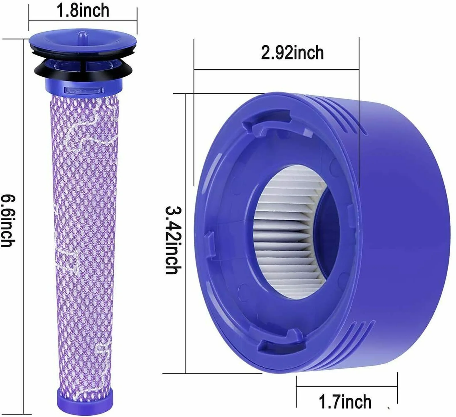 4PcsPre Filter + HEPA Post-Filter kit for Dyson V7 V8 Vacuum Replacement Pre-Filter Animal Absolute Vacuum Cleaner