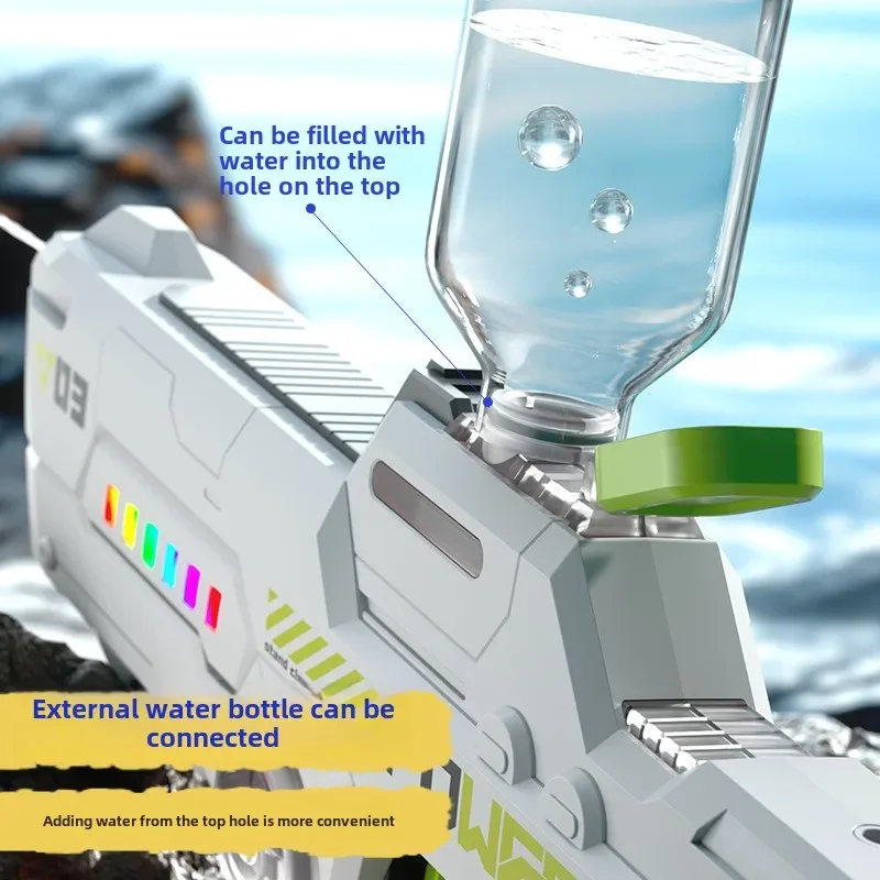 مدفع المياه الكهربائية إطلاق مستمر Watergun التلقائي امتصاص الماء سعة كبيرة بخ بندقية بركة الشاطئ لعبة للهواء الطلق