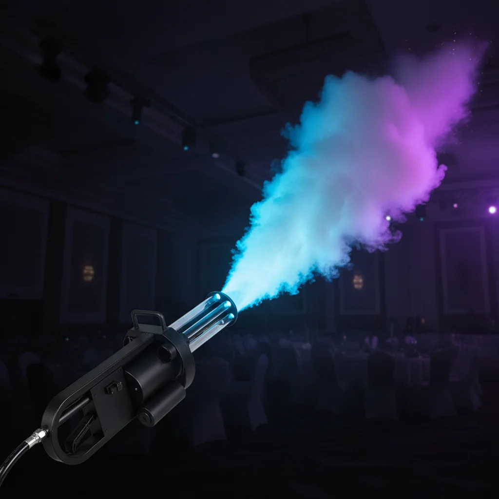 

DJ Spray Gun Gatling Style Handheld CO2 Air Column Machine Adjustable Smoke Output For Bar Nightclub Atmosphere Prop New