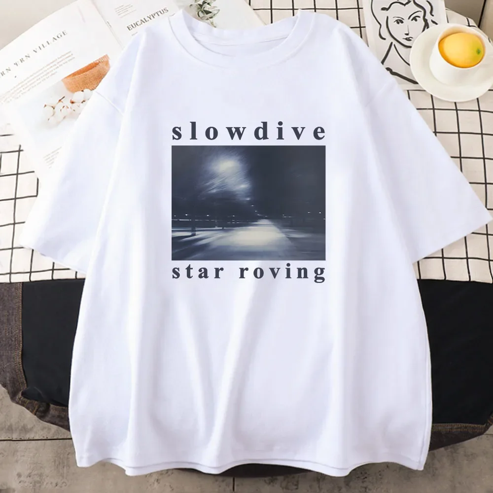 Start Roving Song Graphic T-shirts Slowdive Rock Band Hip Hop Streetwear Tee-shirt for Women/Men Unisex Summer Cotton Tees Tops