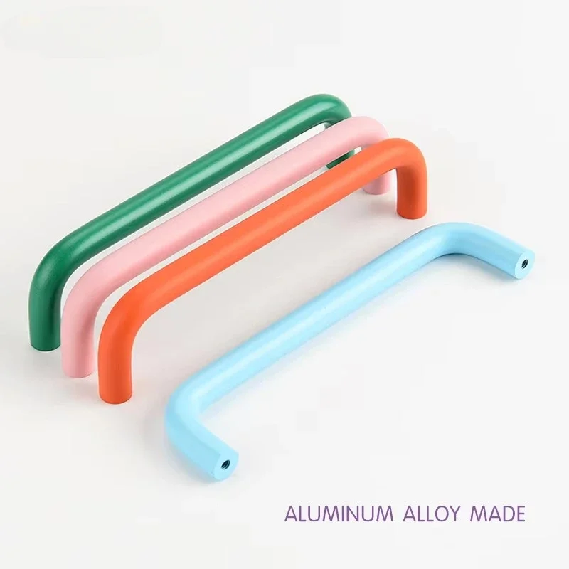 Kitchen Cabinet Handles for Children's Drawers Wardrobe Door Knobs Colourful Small Handle Orange Green Blue Pink White