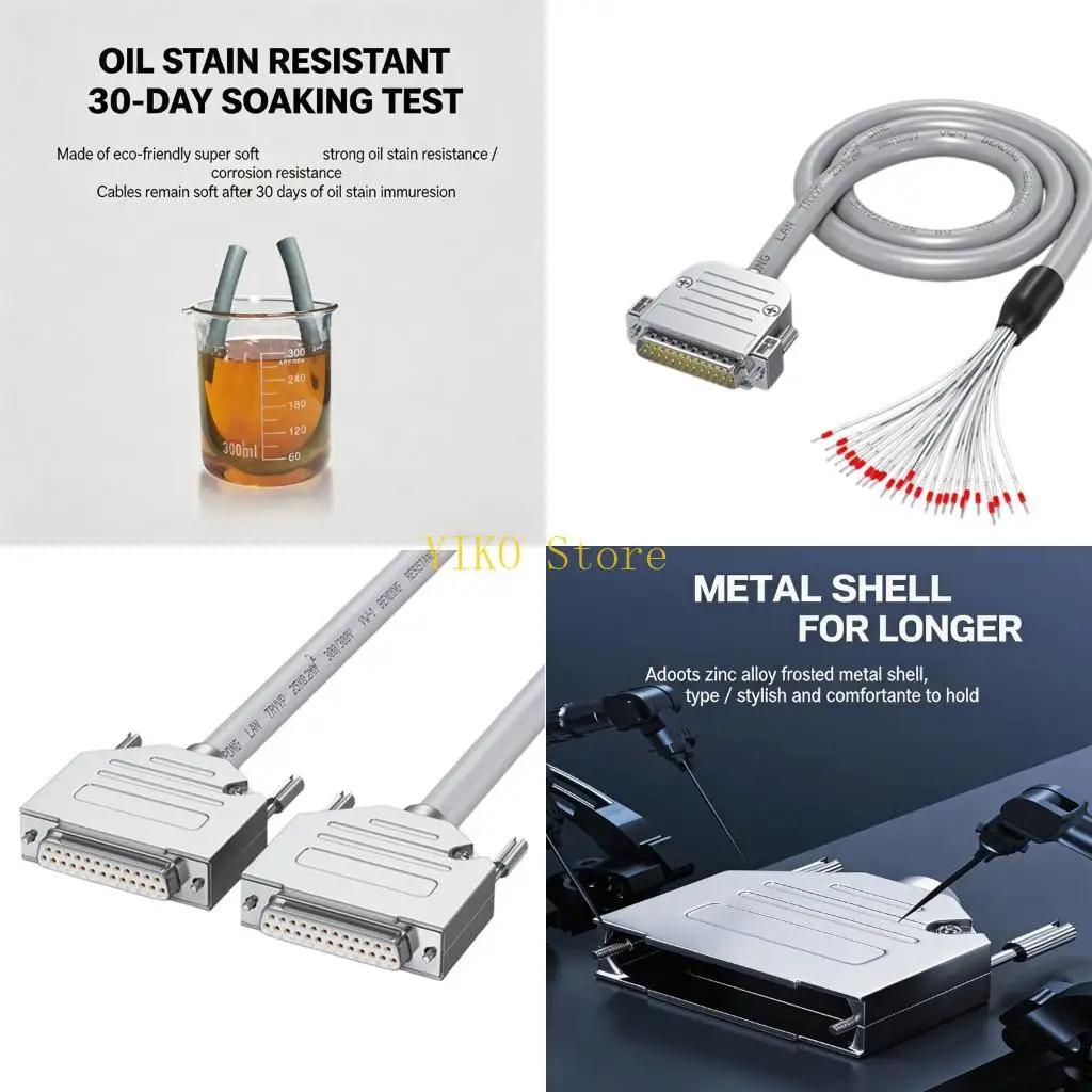 K32C Heavy Duty DB25 RS232 25Pin Extension Cable Male to Female Converter Industrial
