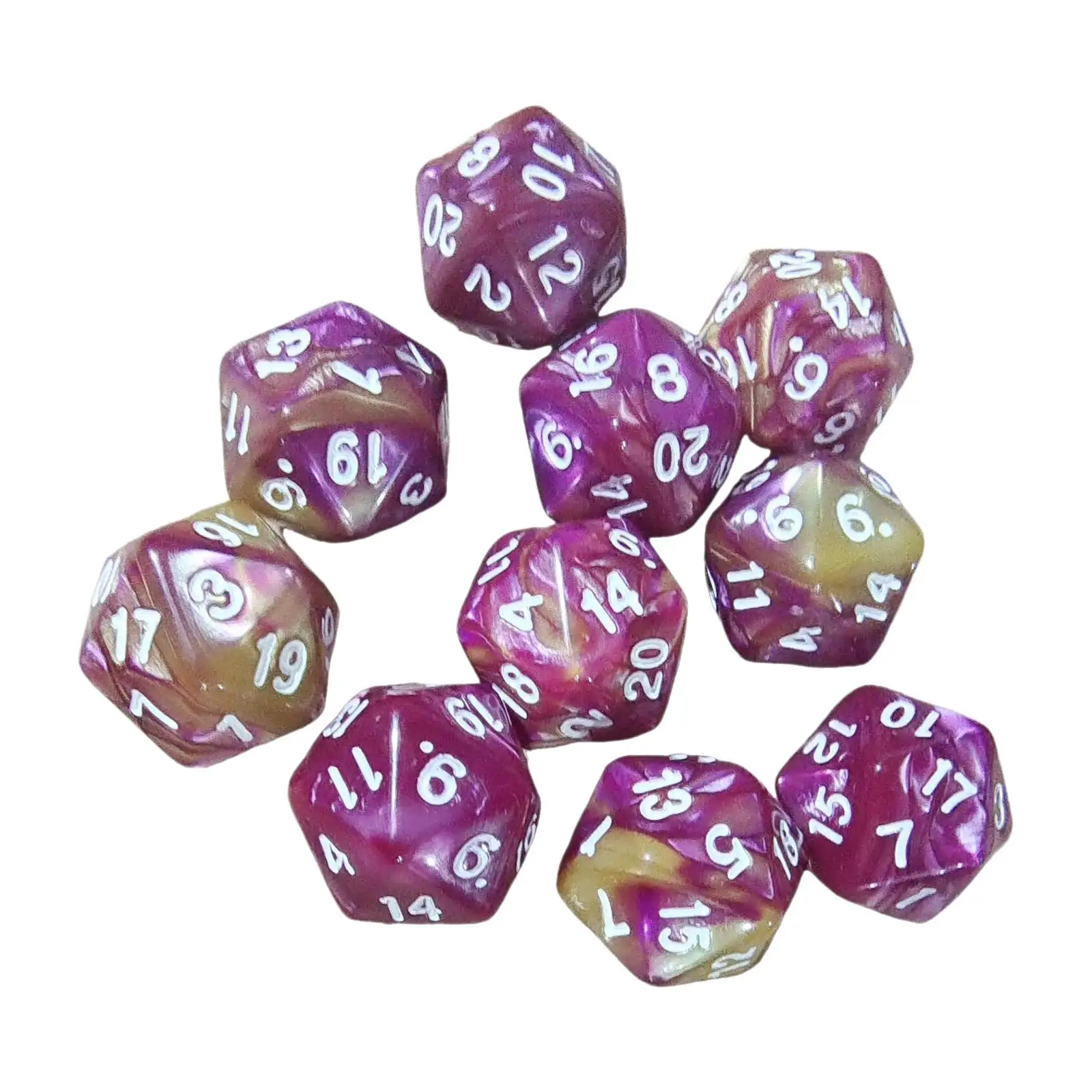 10 Stück polyedrische 20-seitige Würfel D20 Würfel RPG Würfel Brettspiel Requisiten Tabletop Gaming Supplies – Doppelfarben