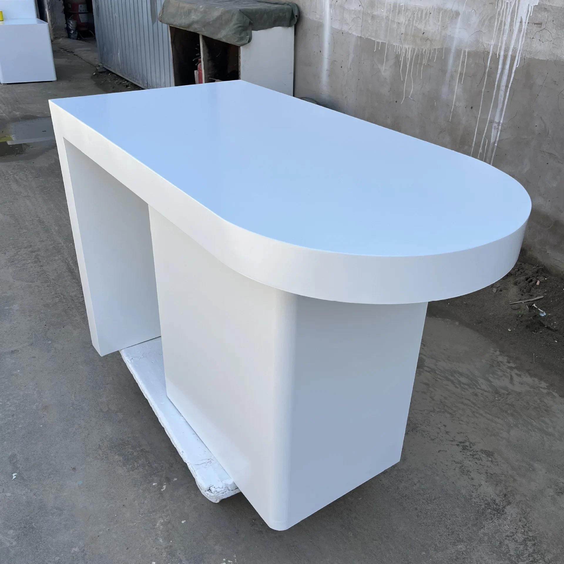 Wooden paint table, Nakajima front desk, display table, display case