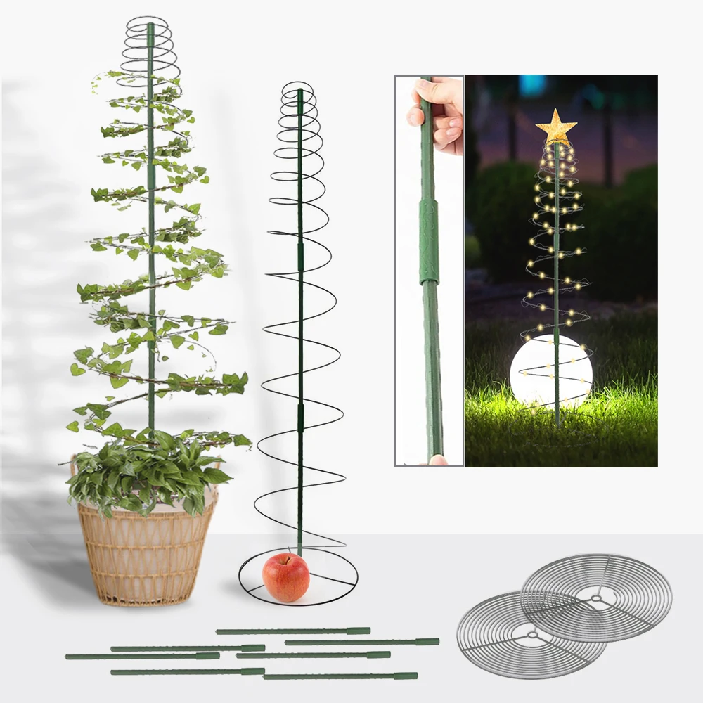 

Metal Spiral Plant Supports Stretchable Tomato Grow Support Rings Vines Green Bean Plants Supporter Cage Garden Support Climbing