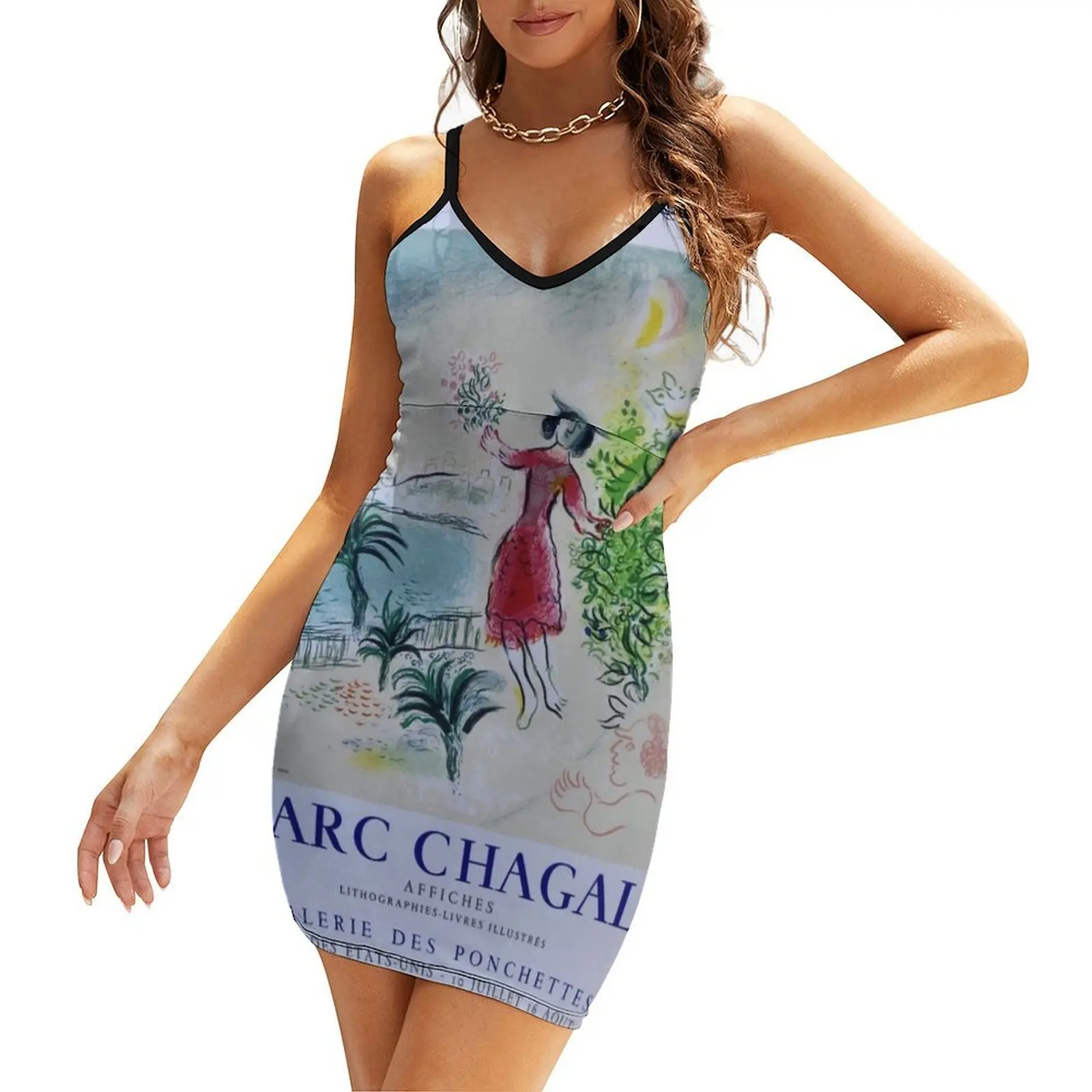 

marc chagall bay of nice 1970 Sling Dress dresses for womens women dresses clothes for woman Beachwear
