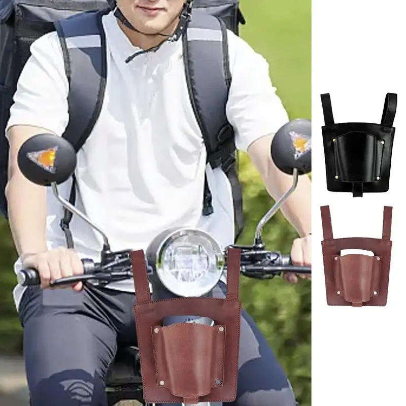 Bicycle Cup Holder PU Leather Coffee Drink Holder Riding Beverage Cup Holder Coffee Drink Holder Cycling Water Cup Mount Bicycle