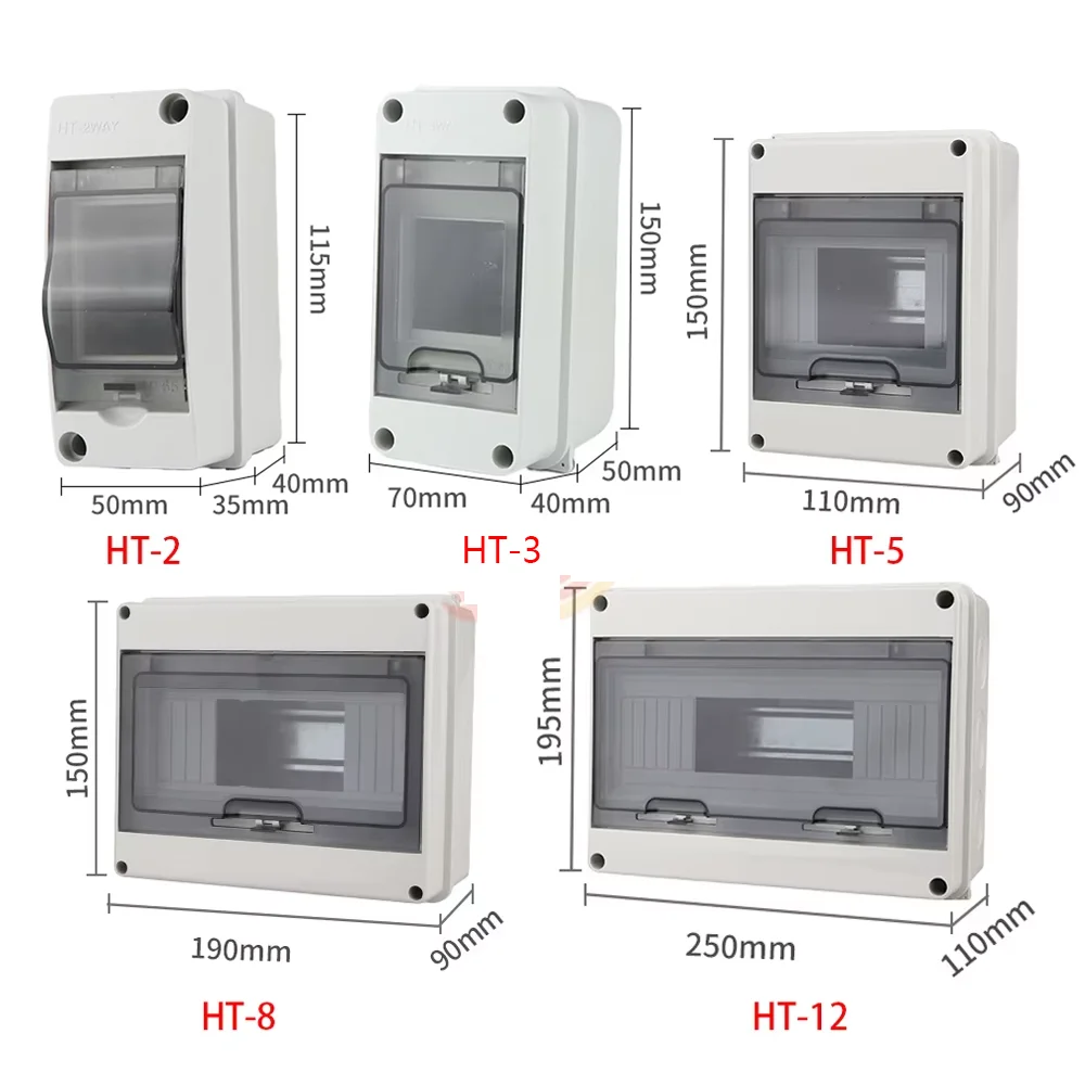 HT-2 HT-3 HT-5 HT-8 HT-12 Electrical Junction Box IP65 Waterproof Outdoor Distribution Box Transparent Cover Switch Wiring Boxes