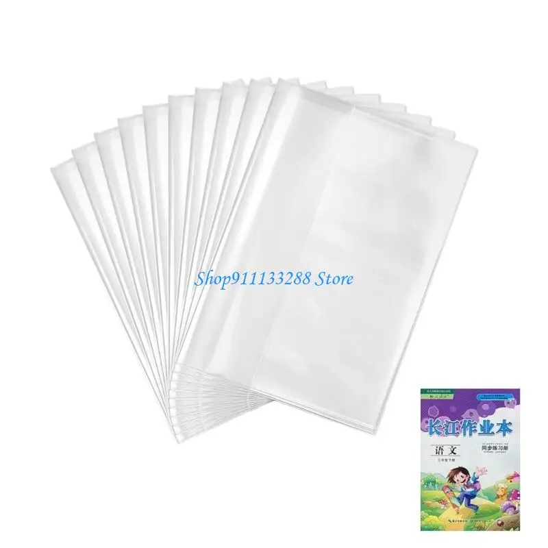 G88D 10PCS Clear Plastic Book Wraps Book Covers for Students Water Resistant Friendly Design Textbook Protectors