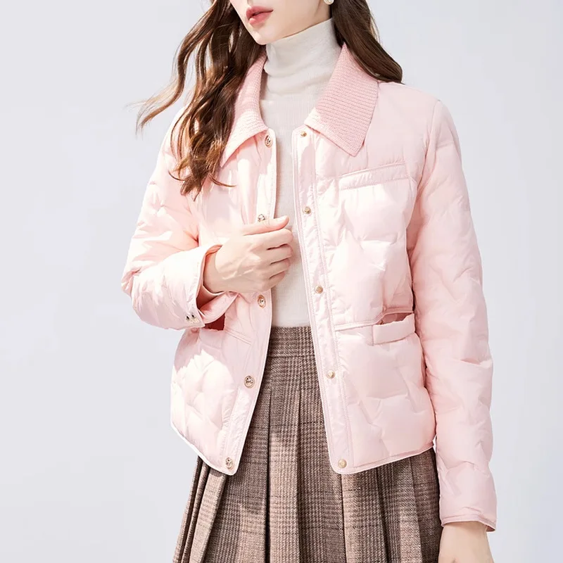 Abbigliamento da donna Autunno Inverno Top Giacca Piumino Anatra Corto Sottile Caldo Addensare Personalizzato Confortevole Morbido Nicchia Versatile