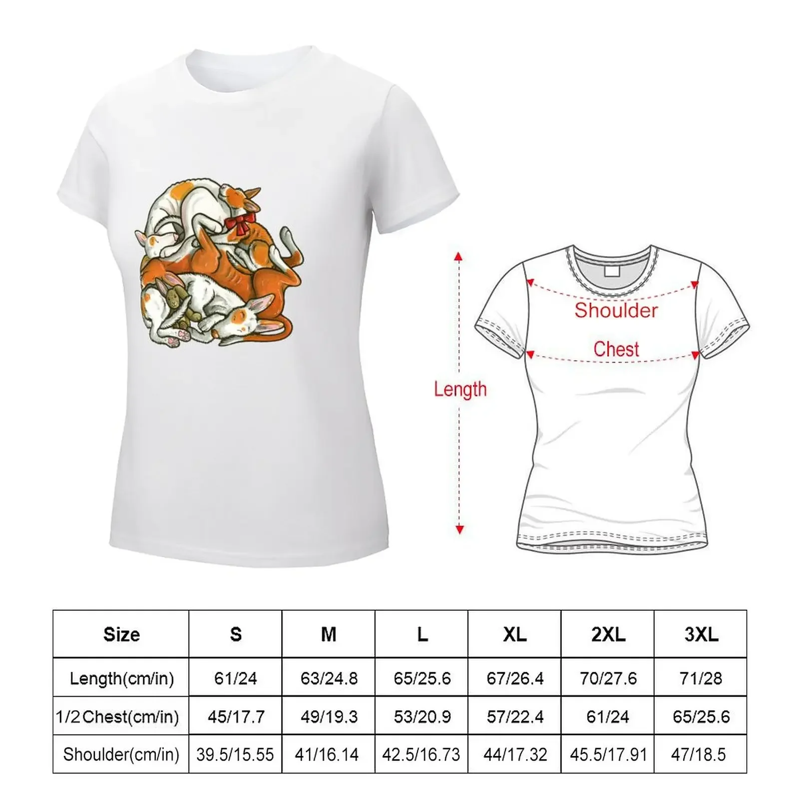 Sleeping pile of Ibizan Hound dogs T-shirt female shirts graphic tees Short sleeve tee Women's tops