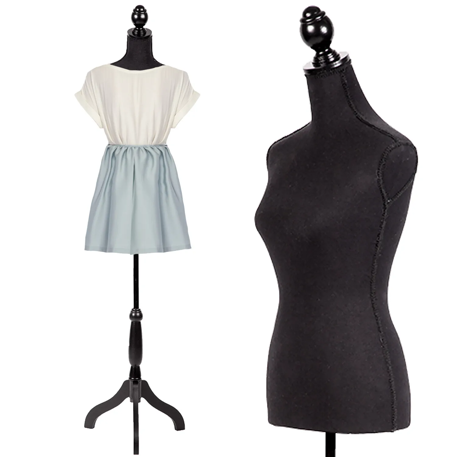 

Mannequin Female Torso Manikin Body Dress Form Clothing Form with Tripod Stand