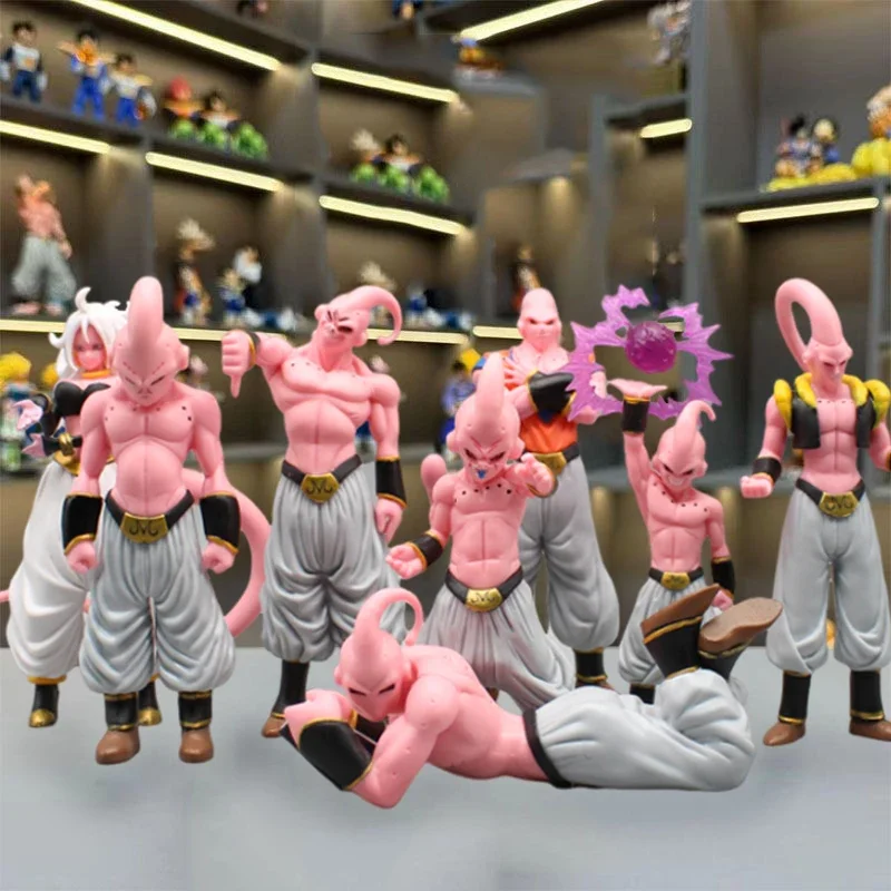 

8pcs Anime Dragon Ball Buu Figures Full Form Majin Buu Action Figures 16cm PVC Collection Decoration Model Gifts Doll Toys