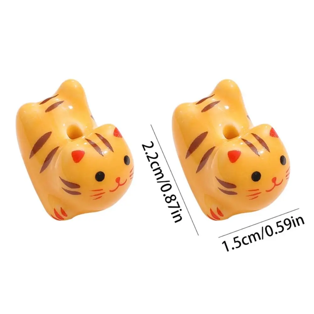 Kitty Ceramic Calico Cat Beads Cat Makeing Bracelet DIY Jewelry Accessory Porcelain Handmade Fortune Cat Loose Spacer Beads image 6
