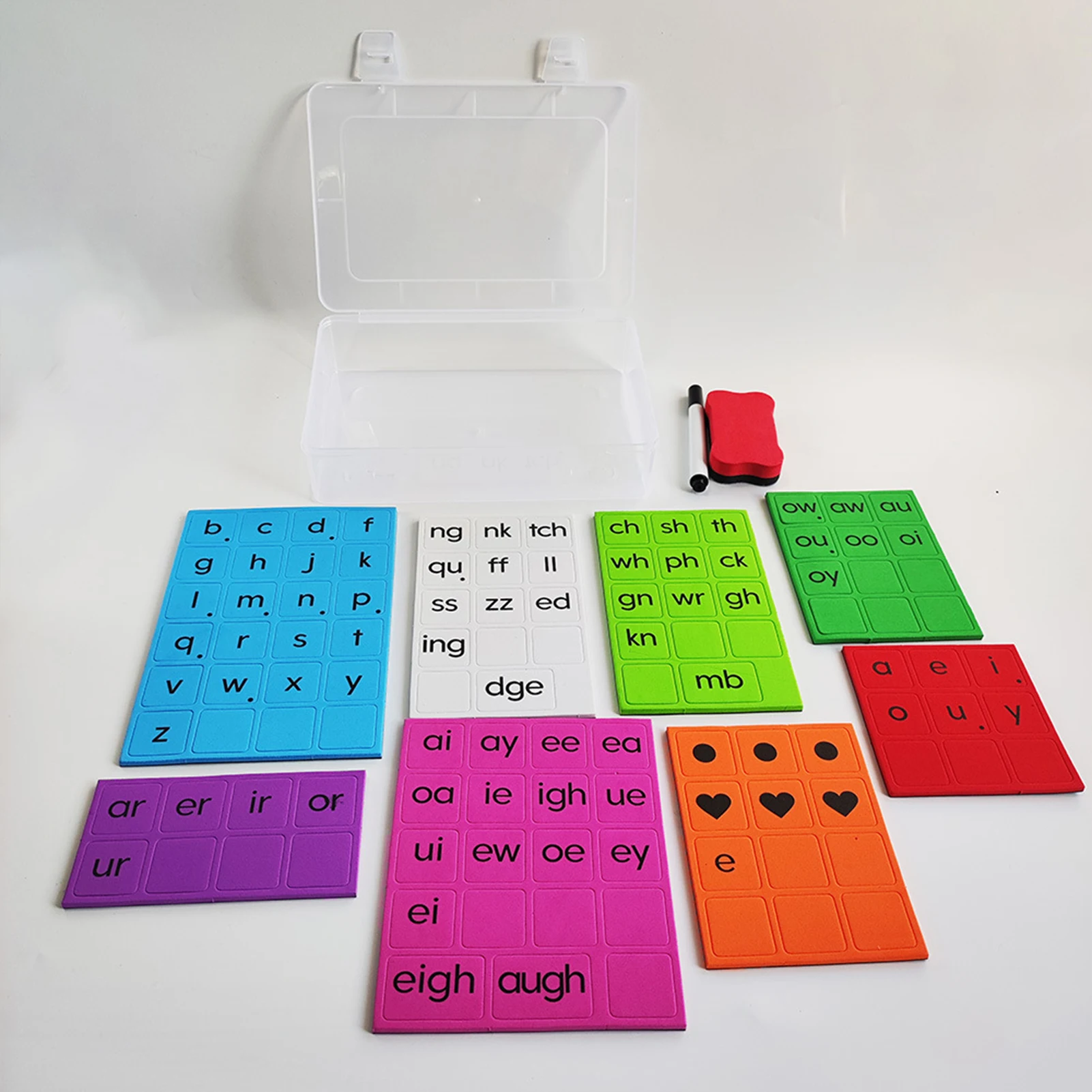 مجموعة بلاط الصوتيات المغناطيسية للأطفال في مرحلة ما قبل المدرسة وتعلم اللغة الإنجليزية والتهجئة والقراءة لعبة تعليمية لمستلزمات رياض الأطفال