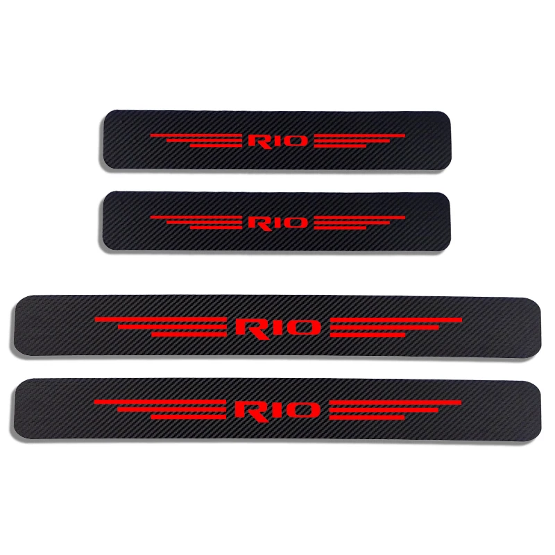 Car Stickers Door Threshold Guard Car Door Sill Scuff Plate Pedal Cover Trim Auto Accessories For Kia Rio 3 4 K2 K3 X-Line Tonic